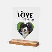 Het was LOVE Custom foto Dog Memorial Acryl Bord (Hoek)