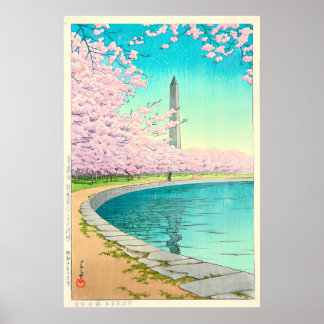Het Washington Monument aan de Potomac Rivier Poster