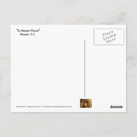 Het Washington Monument Briefkaart (Achterkant)