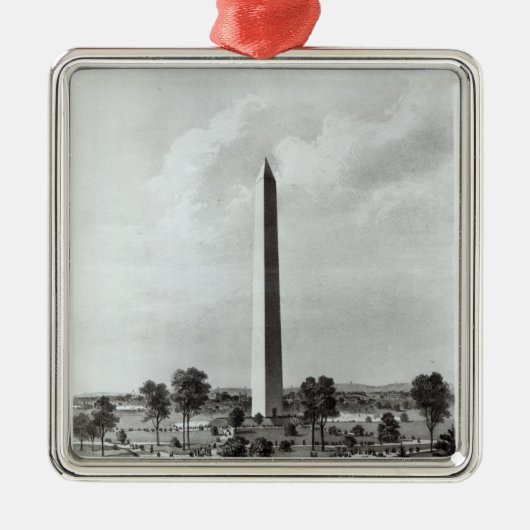 Het Washington Monument en de omgeving Metalen Ornament (Voorkant)