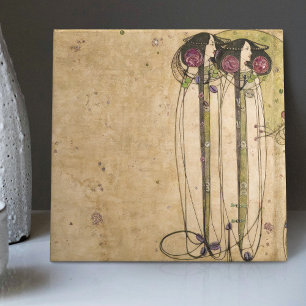 Het Wassail Mackintosh Art Deco Wall Decor 1/3 Tegeltje