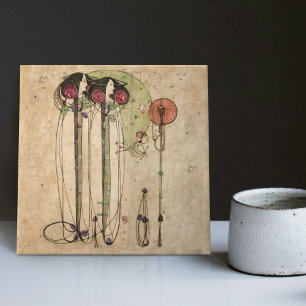 Het Wassail Mackintosh Art Nouveau Wall Decor Tegeltje