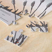 Het water blijft stilstaan nadat een vogel is gevl legpuzzel (Zijkant)