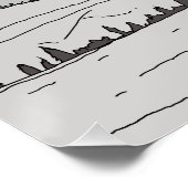 Het water blijft stilstaan nadat een vogel is gevl perfect poster (Hoek)