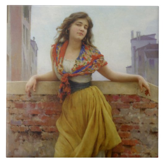 Het Water-Carrier Meisje Tegeltje (Voorkant)