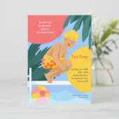 Het water is lekker, Poolparty! Kaart (Staand voorkant)