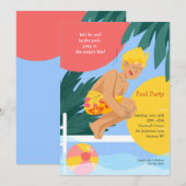 Het water is lekker, Poolparty! Kaart (Voorkant / Achterkant)