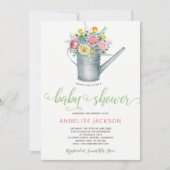 Het water kan het blozen roze baby shower met spoe kaart (Voorkant)