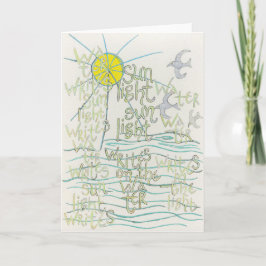 Het water schrijft het zonlicht kaart schrijft