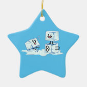 het water van de ijsblokjes de ijzige kubus het keramisch ornament (Voorkant)