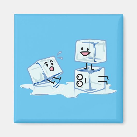 het water van de ijsblokjes de ijzige kubus het magneet (Voorkant)