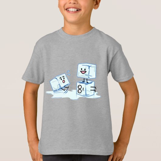 het water van de ijsblokjes de ijzige kubus het t-shirt (Voorkant)