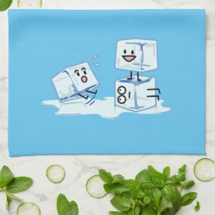 het water van de ijsblokjes de ijzige kubus het theedoek