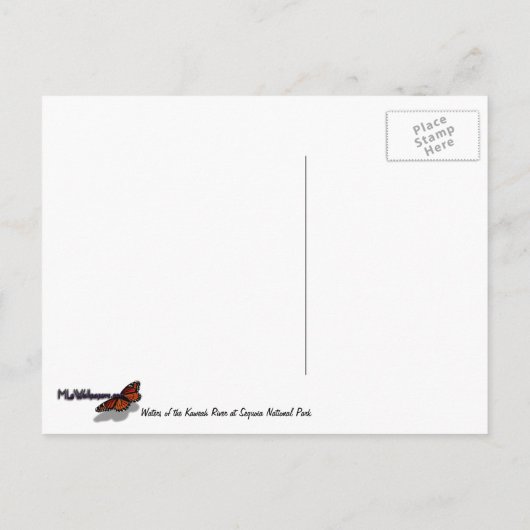 Het water van de Kaweah River Abstracte Natuur Briefkaart (Achterkant)
