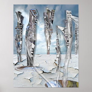 Het watergat (Afdrukken) Poster