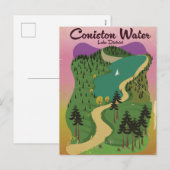 Het watermerendistrict Coniston Feestdagenkaart (Voorkant / Achterkant)