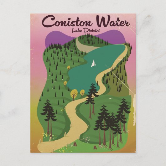 Het watermerendistrict Coniston Feestdagenkaart (Voorkant)