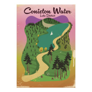 Het watermerendistrict Coniston Foto Afdruk
