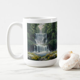 Het waterval landschap koffiemok