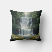 Het waterval landschap kussen (Achterkant)
