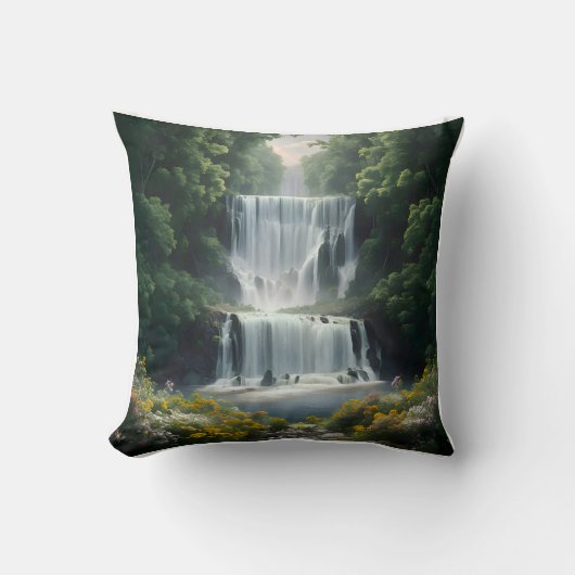 Het waterval landschap kussen (Voorkant)