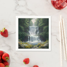 Het waterval landschap servet