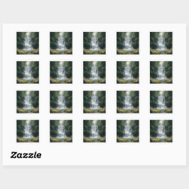 Het waterval landschap vierkante sticker