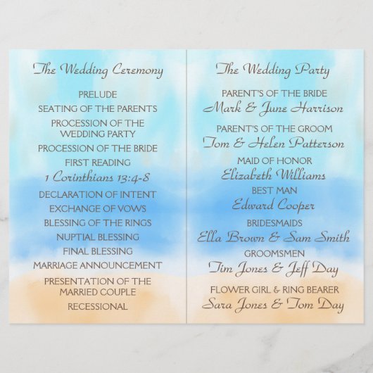 Het Waterverf Beach Wedding Collectie (Achterkant)