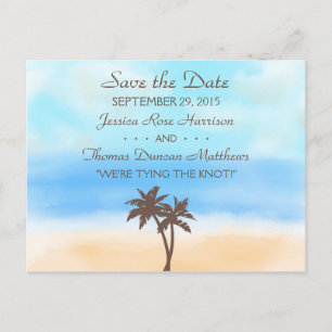 Het Waterverf Beach Wedding Collectie Aankondigingskaart