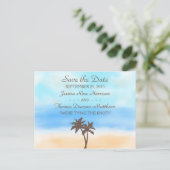 Het Waterverf Beach Wedding Collectie Aankondigingskaart (Staand voorkant)