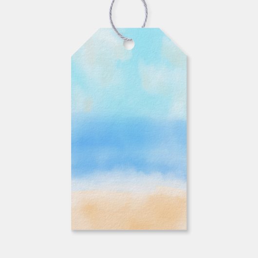Het Waterverf Beach Wedding Collectie Cadeaulabel (Achterkant)