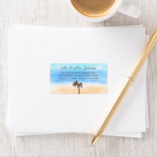 Het Waterverf Beach Wedding Collectie Etiket (Insitu)