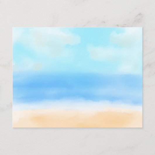 Het Waterverf Beach Wedding Collectie Informatiekaartje (Achterkant)