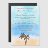 Het Waterverf Beach Wedding Collectie Magnetische Uitnodiging (Voorkant / Achterkant)