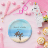 Het Waterverf Beach Wedding Collectie Papieren Bordje (Feest)