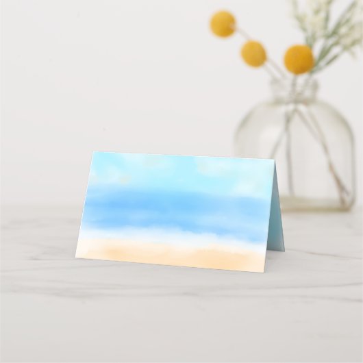 Het Waterverf Beach Wedding Collectie Plaatskaartje (Achterkant)