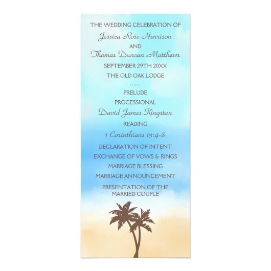 Het Waterverf Beach Wedding Collectie - Programma (Voorkant)