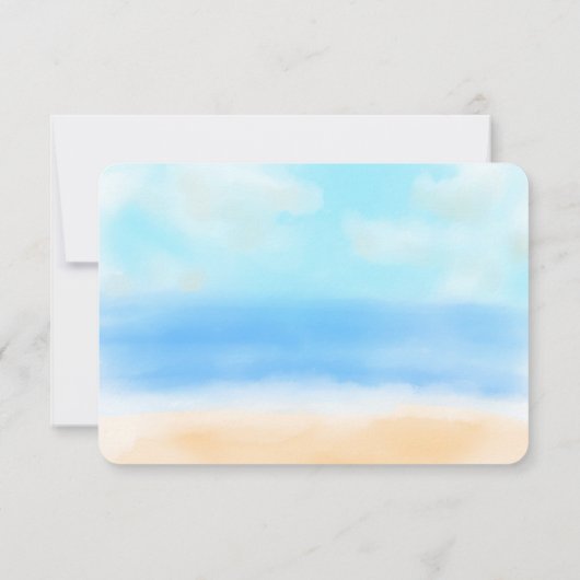 Het Waterverf Beach Wedding Collectie - RSVP (Achterkant)