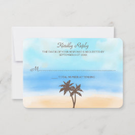 Het Waterverf Beach Wedding Collectie - RSVP Kaartje