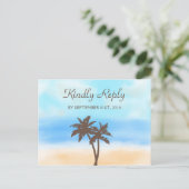 Het Waterverf Beach Wedding Collectie - RSVP Uitnodiging Briefkaart (Staand voorkant)