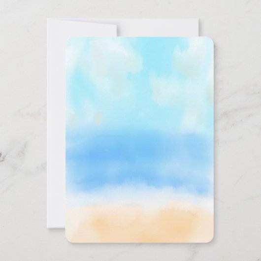 Het Waterverf Beach Wedding Collectie Save The Date (Achterkant)