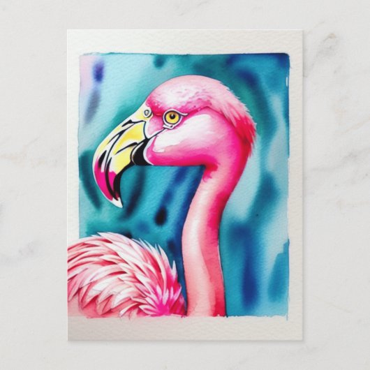 Het Waterverf Briefkaart van Florida Flamingo, Vac (Voorkant)