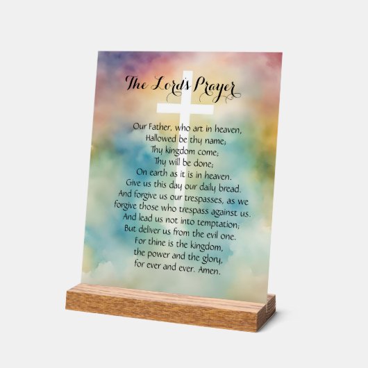 Het Waterverf Kruis van het Onze Vader Acryl Bord (Hoek)