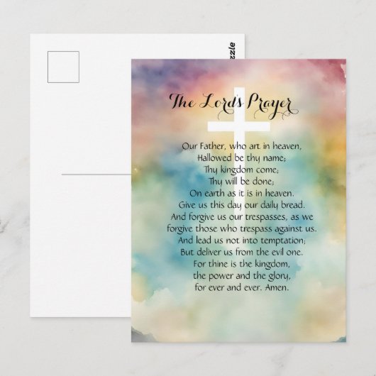 Het Waterverf Kruis van het Onze Vader Briefkaart (Voorkant / Achterkant)
