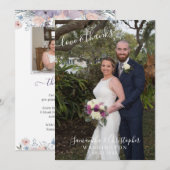 Het Waterverf Paarse Lavender Floral Script van he Bedankkaart (Voorkant / Achterkant)