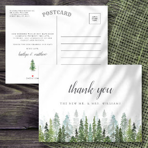 Het Waterverf Pine Tree Forest Wedding Collectie Aankondigingskaart