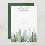 Het Waterverf Pine Tree Forest Wedding Collectie Advieskaart<br><div class="desc">Viel in stijl met deze moderne en trendy advieskaarten. Het eenvoudige maar stijlvolle ontwerp zal uw gasten toestaan om een nota van raad voor u te schrijven om over jaren te houden en te lezen. De formulering is gemakkelijk te personaliseren, zodat deze kaarten snel kunnen worden omgezet in advieskaarten voor...</div>