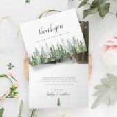 Het Waterverf Pine Tree Forest Wedding Collectie Bedankkaart
