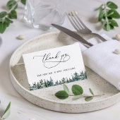 Het Waterverf Pine Tree Forest Wedding Collectie Bedankkaart