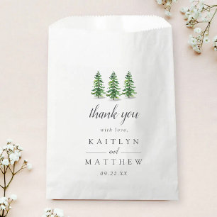 Het Waterverf Pine Tree Forest Wedding Collectie Bedankzakje